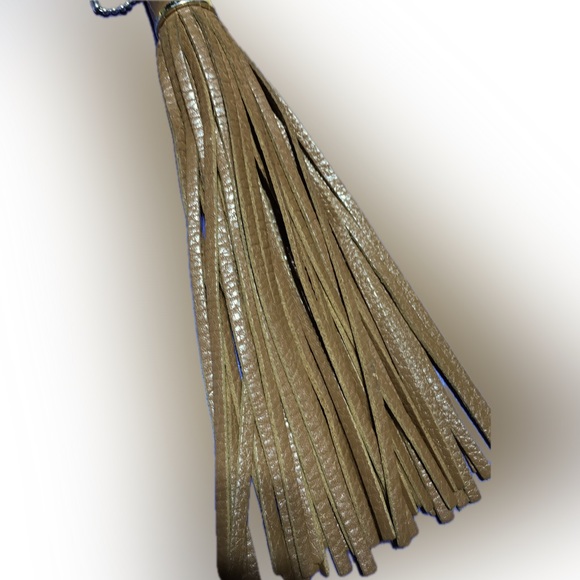 Michael Kors Tassel Charm Hang Tag Silver/Gold Tone Keychain Key Ring Fob Charm - Picture 10 of 13